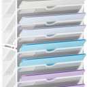Marbrasse Wall File Holder 11-Tier Hanging Wall File Organizer, for Papers, Files Clipboard & Magazine Organizer, Wall Mount File Holder Great for Office Home (White)