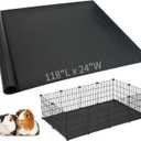 Hamiledyi Guinea Pig Cage Liner Reusable Guinea Pig Bedding Easily Cut to Suit Cage Washable and Anti Slip Guinea Pig Pee Pads for Small Animal Hamster Rat Rabbit Chinchillas (24" x 118" Black)