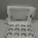 2-Pack Cupcake Pan with Lid, 12-Cup Nonstick Muffin Pan with Handle  Cupcake Carrier for Baking & Transporting, Perfect for Party, Holiday, Gathering (Silver)