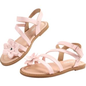 Wulubaba Toddler Girls Sandals Open Toe Dress Sandals for Kids | Cute Flats, Summer Flower Shoes, Toddler Little Kid, Dress Casual Wear (Pink)