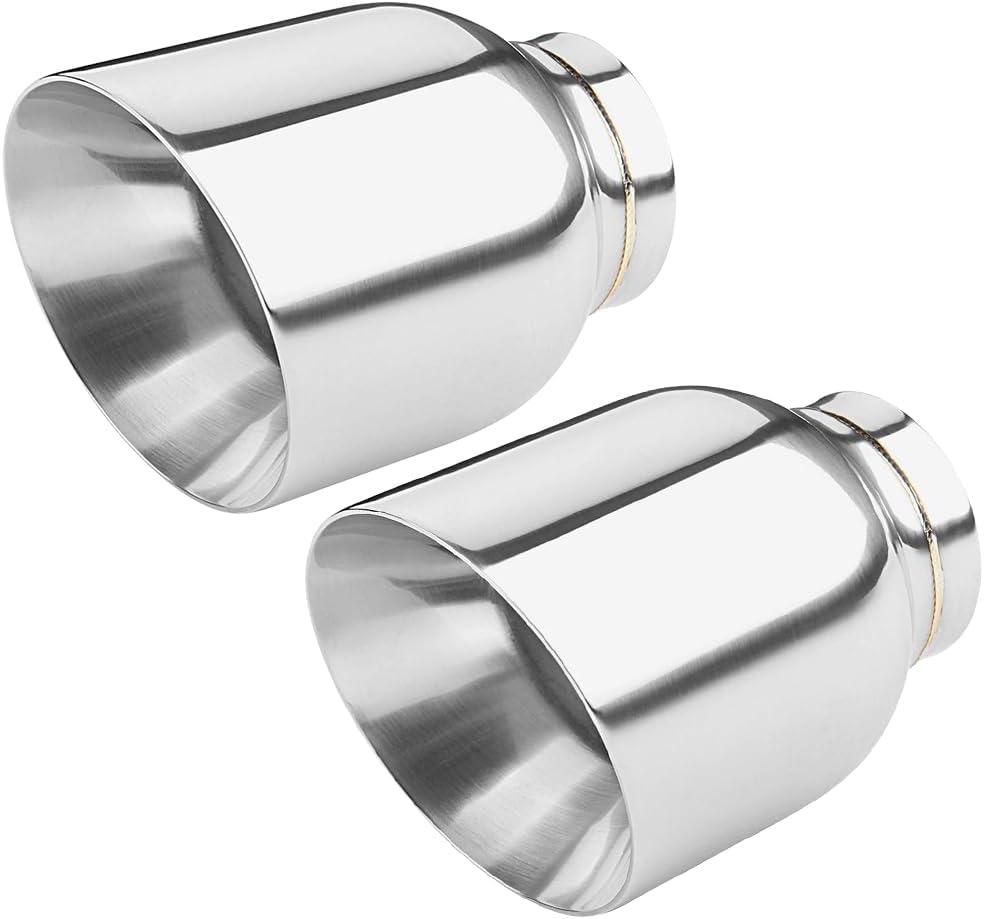 LCGP 2.5" to 4" Diesel Exhaust Tip, 5" Overall Length, Double Wall Design,2PCS