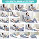 Wedge Pillow for Sleeping, Orthopedic Bed Wedge Pillow Set, 15-in-1 Adjustable Memory Foam Wedge Pillow Post Surgery, 9 &16 & 20 inch Height 3-in-1 Incline Pillows Wedges for Acid Reflux/Snoring