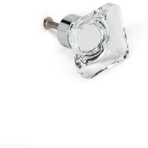 Abbott Collection Clear Small Square Flat Knob