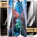 3 pack tempered glass for iPhone 16 Pro Max iPhone 15 iPhone 14 Screen Protector Optional, 2 HD 1 Privacy 9H Hardness Military Grade Shatterproof Anti-Drop, Anti-Collision, Anti-Scratch