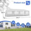 NicBex 10x30 Outdoor Canopy Tent, Waterproof Party Shelter with 5 Removable Sidewalls & Windows, Large Event Gazebo for Wedding, Backyard Gathering, White, 10x20-A