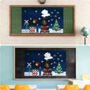 Spiareal Large Christmas Train Bulletin Board Set Winter Express Classroom Decorations Train Hat Paper Cutout for Bulletin Board Wall Chalkboard Christmas Party Snowy Holiday Decor Photography Event