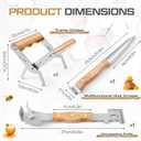 Beekeeping Tools Set of 3 Include Multipurpose Steel Serrated Uncapping Knife 7 Functions Beekeeping Hive Scraper and Frame Gripper with Wooden Handle Stainless Steel Beekeeping Equipment