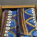 jinchan Mandala Round Rug 8ft Blue Rustic Boho Washable Rug Tribal 8' Round Vintage Peaceful Circle Rug Soft Non Slip Large Low-Profile Carpet for Dining Room Living Room Bedroom Patio, Saffron Blue