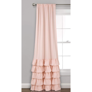 Lush Decor Allison Ruffle Curtains Window Panel Set for Living, Dining Room, Bedroom, 84 in L, Pink/Blush (40"W x 84"L (Pack of 1))