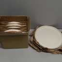 AmorArc 18 Pieces Ceramic Dinnerware Sets for 6, Handpainted Stoneware Plates and Bowls Set with Rustic Terracotta Underside, Scratch Resistant Dishes Set, Dishwasher & Microwave Safe (Beige(Handbrush Rim))