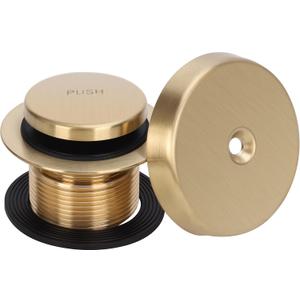 PRIMSOPH Tip-Toe Tub Drain Trim Kit with One Hole Overflow Faceplate Conversion Kit Assembly Universal Fine Coarse Thread Replacement Brushed Gold