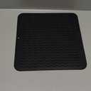 Silicone Dish Drying Mat for Multiple Usage,Easy clean,Eco-friendly,Heat-resistant Silicone Mat for Kitchen Counter or Sink,Refrigerator or Drawer liner Black M 12 inches x 12 inches