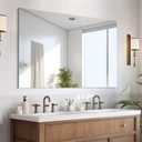 CILIBER Frameless Mirror, 30x40 Inch Rectangle Vanity Mirror for Wall, Large Bathroom Mirror Over Sink with Polished Edge, 3mm Tempered Glass, Horizontal or Vertical Hanging