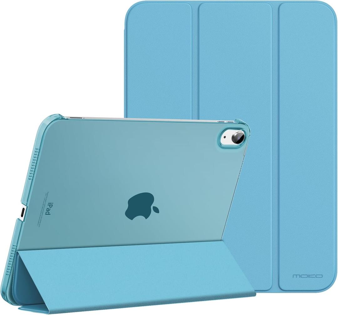 MoKo for iPad (A16) 11th Generation Case 11 Inch 2025, iPad 10th Generation Case 10.9 Inch 2022, Slim Stand Hard PC Translucent Back Shell Smart Cover, Support Touch ID, Auto Wake/Sleep, Navy Blue