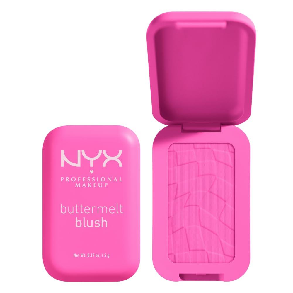 NYX PROFESSIONAL MAKEUP Buttermelt Powder Blush, Fade and Transfer-Resistant Blush, Up to 12HR Make Up Wear, Vegan Formula - My Butta Half (0.17 Ounce (Pack of 1))