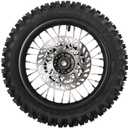 12mm Bearing Rear Wheel Tire 80/100-12 1.85-12 Rim and Inner Tube Chain Sprockets 190mm Brake Disc Rotor For Dirt Pit Bike Apollo SSR 125cc CRF 50cc 70 110cc 140cc (80/100-12 12mm)