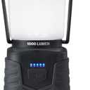 Amazon Basics Camping Essentials Lantern, 360-Degree 1000 Lumen LED, Adjustable Dimmable with 4 Lighting Modes, Water Resistant IPX4, Black (Batteries Not Included)