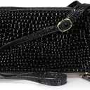 Harryshell Compatible with Samsung Galaxy S25 Ultra Case Wallet Detachable Phone Cover Dual Zipper [11 Card Slots] with [ RFID Blocking ] Crossbody Wrist Strap (Crocodile Black)