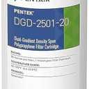 Pentair Pentek DGD-2501-20 Big Blue Water Filter, 20-Inch Whole House Sediment Filter Cartridge Replacement, Dual-Gradient Density Spun Polypropylene, 20" x 4.5", 1 Micron, Pack of 1, White