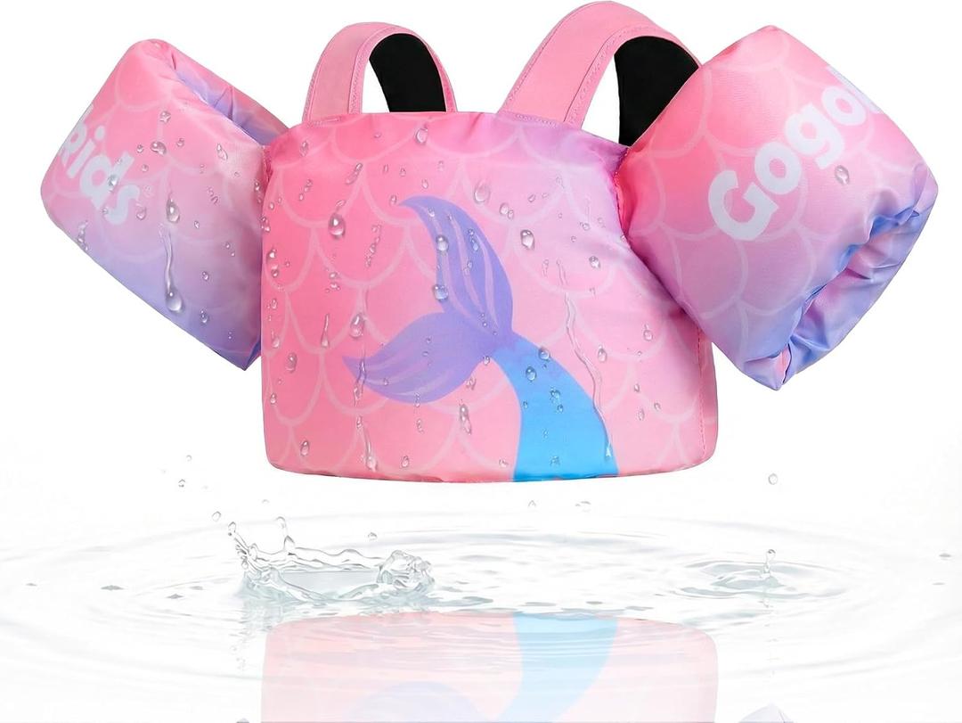 Gogokids Toddler Swim Vest for Kids 24-66 lbs, Swimming Pool Floats Vest[CPC Certified & Adjustable Fit] Toddler Arm Floaties Swim Jacket Water Wings for Beach Puddle Pool Jumper Boys Girls 1-6 Years