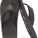 Flip Flop Thong Athletic Summer Sport Sandals with Arch Support Outdoor Summer Beach (11, Brown)