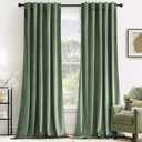 MIULEE Velvet Curtains 63 inches - Luxury Blackout Curtains for Bedroom Living Room Thermal Insulated Super Soft Window Drapes Rod Pocket & Back Tab, Sage Green, W52 x L63 inches, 2 Panels