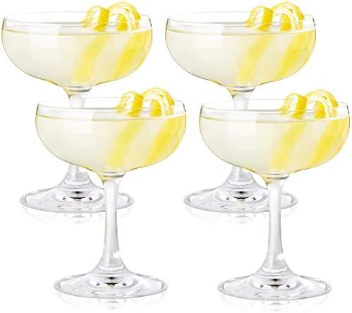 True Coupe Glass, Martini Glasses for Cocktail Party, Cocktail Glasses Perfect for Margarita, Espresso Martini, Manhattan, Elegant Glassware for Entertaining, Home Bar Accessories, 7 oz, Set of 3