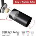 Plug-in Track Lighting Kit With Power Cord, 12-Light GU10 H Type Rails, Modern Kitchen LED Ceiling Spot Light Fixtures, 13FT, Black (No Bulbs)