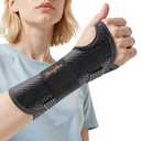 Carpal Tunnel Wrist Brace for Women & Men, [Ultra Breathable & Upgraded Support] Night Wrist Support with Metal Splints Fit Right Hand, Rigid Hand Brace for Tendonitis, Sprain, Arthritis, Pain Relief (Black)