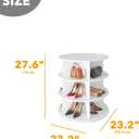 SpaceAid 3 Tier Rotating Shoe Rack Tower, Spinning Shoe Display Lazy Susan, Revolving 360 Shoe Rack Storage Round Carousel, Vertical Handbag Rotate Shoes Closet Organization (3-Tier White)