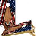 American Eagle Cornhole Board Wraps, Cornhole Decals and Wraps for Boards (Set of 2), Cornhole Skins for Boards (Cornhole Wraps Only)
