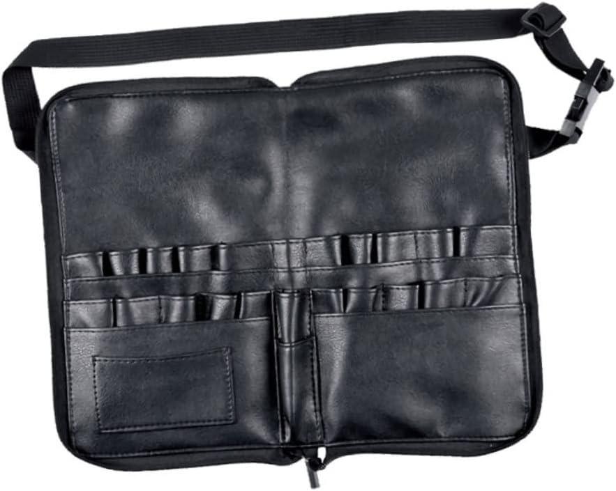 Makeup Brush Bag for Women 24 Tube Capacity Pu Cosmetic Waist Bag Travel-friendly Compact Portable
