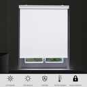 Sunoff Blackout Roller Shades Blinds Cordless for Windows Pull Down Room Darkening Door Blinds with Thermal Insulated Easy to Install for Living Room,Bedroom,Home,Office Bathroom White 36" W x 72" H