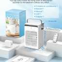 Portable Air Conditioners, Mini Personal Evaporative Cooler with Remote, 2 Mist Modes, 4 Wind Speeds, 1100 ML Water Tank, 2/4/6H Timer, Colorful Light, USB-C Powered Cooling Fan for Room Office Car