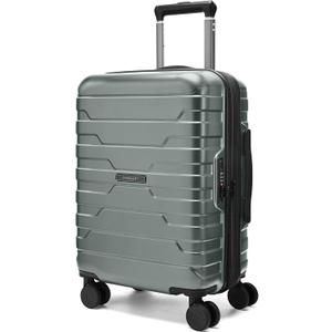 BAGSMART Carry On Luggage 22x14x9 Airline Approved with Spinner Wheels,Lightweight 20 Inch Luggage with TSA Lock,Expandable Hard Shell Carry On Suitcases for Men Women,Olive