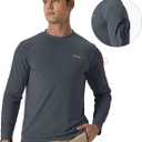 2 x Men's Sun Protection Long Sleeve Swim Shirts Quick Dry Rash Guard Lightweight UPF 50+ Fishing Hiking Beach UV Shirt (Gray, XXXL)