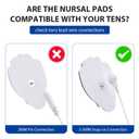 TENS/EMS Unit Replacement Pads NURSAL 20 Pack 3.5mm Snap Electrode Patches for Electrotherapy, Reusable Self-Adhesive Electrodes Pads, Compatible with Belifu, AVCOO, MEDVICE TENS (White)