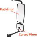 Door Mirror with Arm Black Fit for International 4300 4400 7400 7600 8500 8600 (right side)
