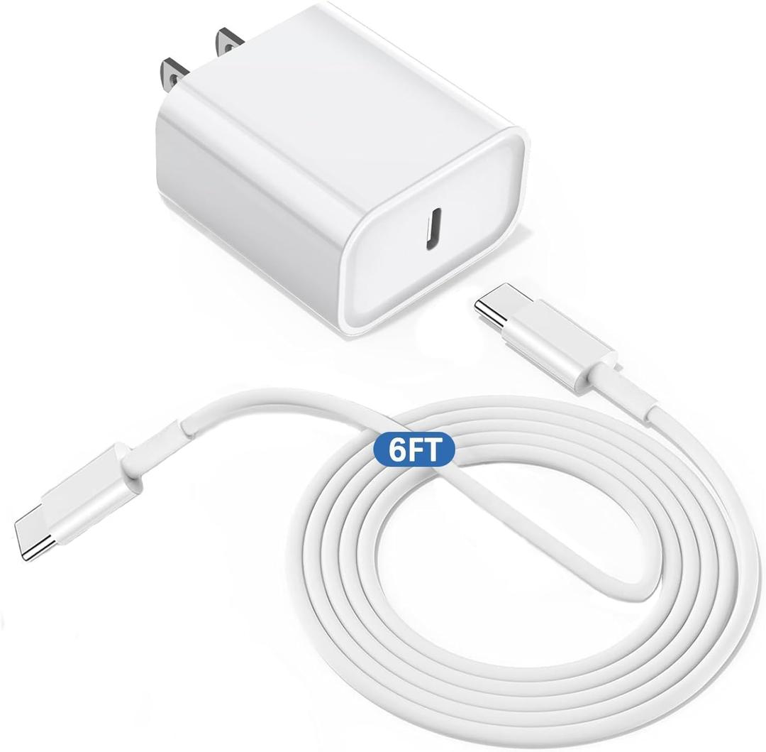 iPad Pro Charger Fast Charging,USB C Fast Charger Apple iPad Chargers Block with 6FT Type C to C Cable Cord for iPad Pro 13(M4)/12.9/11inch,i-Pad A16,Mini 7th,Air 13(M2)/5th/4,iPhone 17/16/15 Series