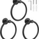SetSail Towel Holder for Bathroom Wall Matte Black Towel Ring Stainless Steel Hand Towel Holder Heavy Duty Towel Hanger for Bathroom, 3 Packs