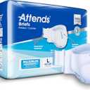 Attends Adult Incontinence Disposable Briefs, Large, 44"-58" Waist with Tab Closures, Maximum Absorbency Core and Breathable Materials, 72ct Case