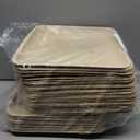 Brheez Bamboo Plates Disposable Palm Leaf Plates | 10 inch bamboo dinner plates | Eco Compostable Biodegradable Plates 50 Peice