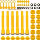 Gas Can Spout Replacement Set, Gas Can Nozzle Old Style Easy to Install, Flexible Pour Nozzle Suitable for Most 1/2/5/10 Gallon Oil Cans (6 Kit-Yellow)