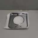 Silver Drip Pans Square,SGP-400,Burner Covers BN24 Replacement|Chrome Square Gas Range Pans Made of Porcelain-4packs by MIFLUS