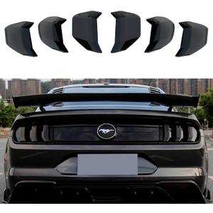 WildWell Mustang Tail Light Covers for Ford Mustang GT Shelby GT350 GT500 EcoBoost Bullitt 2018 2019 2020 2021 2022 2023 Smoked Black