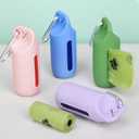 Silicone Dog Poop Bag Holder  Leakproof Waste Bag Dispenser with Clip & Roll  Includes 1 Roll  Hands-Free Pet Cleanup for Leash or Belt