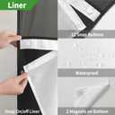 eachope Long No Hooks Needed Linen Textured Shower Curtain with Snap-in Fabric Liner Set, Black Hotel Luxury Decor Shower Curtains for Bathroom, Waterproof & Washable,71Wx80H