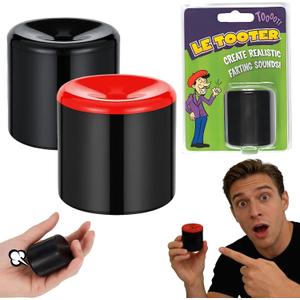 Pooter Fart Toy, Novelty Squeeze Pooter Fart Machine, Prank Farting Noise Maker with Natural Sound, Funny Gag Toy for Party Birthday Practical Jokes (B+R-2pcs)