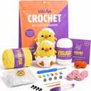 Visusa Crochet Kit for Beginners Learn to Crochet Animal Kit Yellow Chick Amigurumi Set- Easy DIY Crochet & Knitting Starter Set with Video and PDF Tutorials- Perfect Crochet Gifts for Starters.