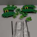 Novabright 2 Pcs 24.4'' St. Patrick's Day Outdoor Decorations Saint Patrick's Garden Stakes with Solar Light Decorative Metal Leprechaun Shamrock Hat Yard Signs for Garden Lawn Porch
